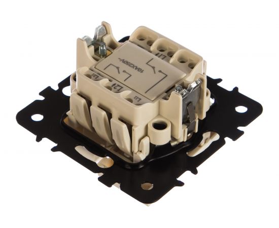 Выключатель LUXAR Art с/у 2 клавиша, слоновая кость, без рамки, 250В 10А 4606400620464 – изображение 2