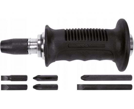 Ударная отвертка YATO с битами 7 предметов пластиковая ручка YT-28003 – изображение 2