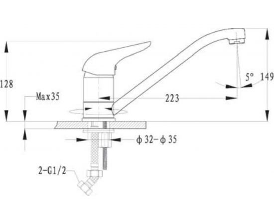 Смеситель для кухни GranFest GF D-40 mm, песочный 2124 – изображение 2