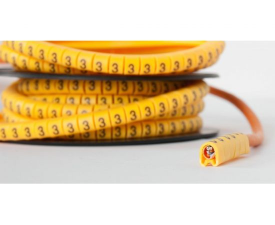 Кабельный маркер NIKOMAX цифра 3, желтый, 500 шт. NMC-CMR-3-YL-500 – изображение 3