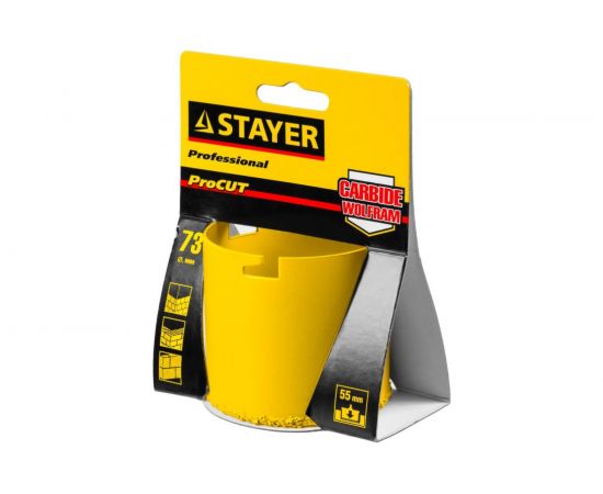 Коронка кольцевая с карбидно-вольфрамовой крошкой PROFESSIONAL 73 мм STAYER 33345-73 – изображение 4