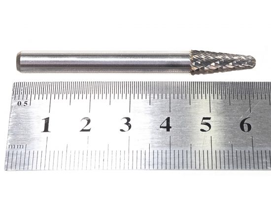 Борфреза твердосплавная сфероконическая с двойной насечкой (6х16 мм; хвостовик 6 мм) ПНЕВМО-ТРЕЙД L0616-M06 – изображение 4