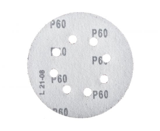 Круг шлифовальный на липучке (10 шт; 125 мм; 8 отверстий; Р60) Калибр 00000001313 – изображение 5
