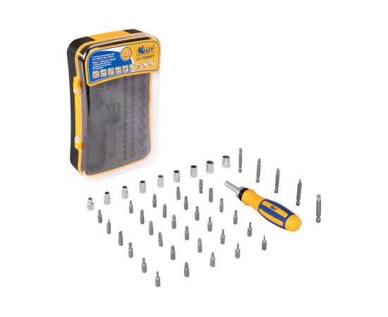 Реверсивная отвертка с битами и головками 45 предмета KT 700407 – изображение 7