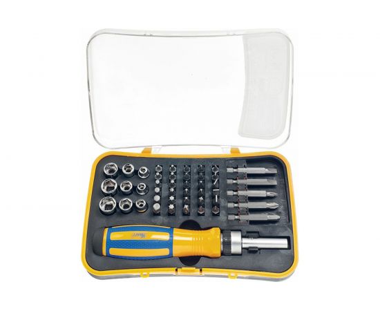 Реверсивная отвертка с битами и головками 45 предмета KT 700407 – изображение 8