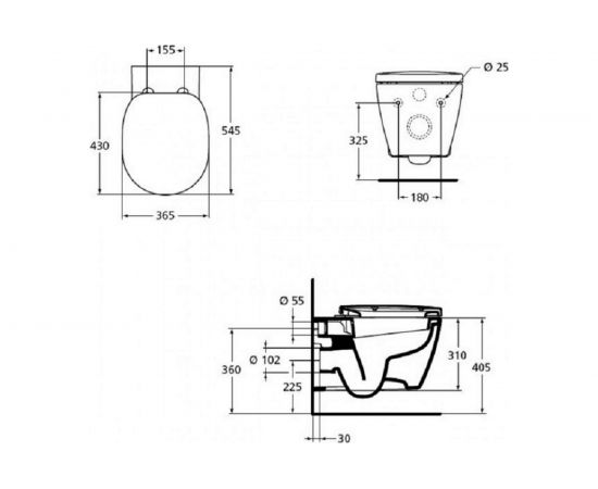 Комплект инсталляции Ideal Standard ProSys Eco Frame M с унитазом Connect E803501, сиденье микролифт E712701 W220101 – изображение 9