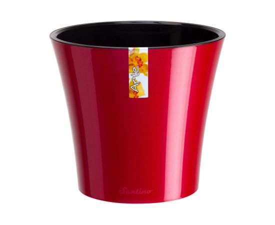 Горшок SANTINO АРТЕ 5 л, 22х20 см, красный/черный 049120 