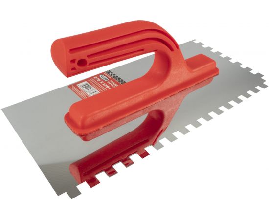 Гладилка КЕДР нержавеющая сталь, 270 Х 130 мм, пластик ручка, зуб 8Х8 мм 145 0050 208830 