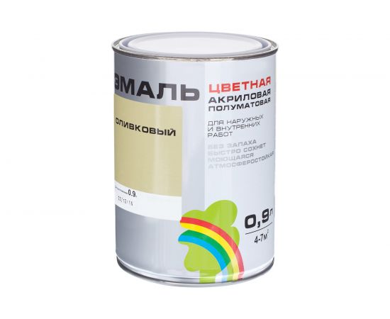 Универсальная цветная эмаль Радуга Colors ВД-АК 220 оливковый, 0,9 л 142944 
