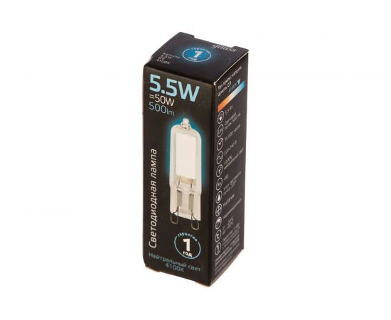 Лампа Gauss LED G9 AC220-240V 5.5W 500lm 4100K Glass 107809205 – изображение 2