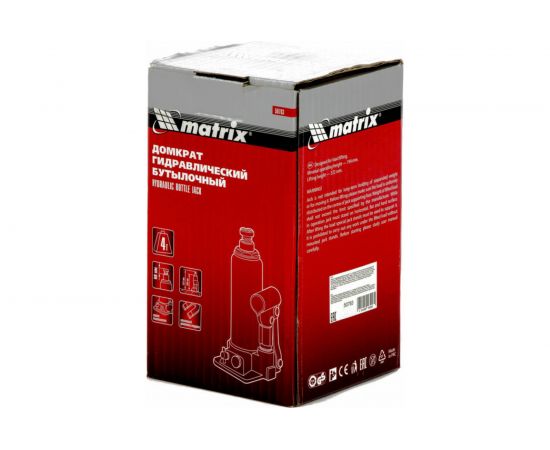 Гидравлический бутылочный домкрат MATRIX 4 т, h подъема 194–372 мм 50763 – изображение 3