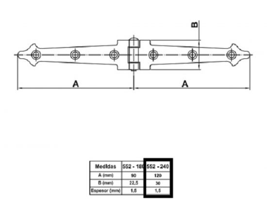 Накладная петля Amig черная 552-240х30х1,5 – изображение 3