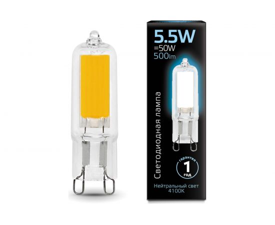 Лампа Gauss LED G9 AC220-240V 5.5W 500lm 4100K Glass 107809205 – изображение 3