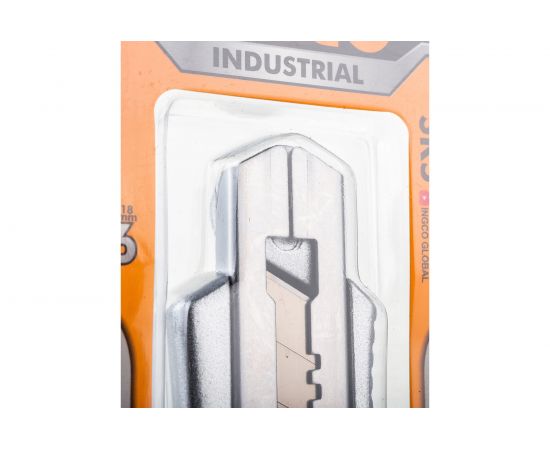 Канцелярский нож INGCO 190х100х18 мм В ком. 5 лезвий INDUSTRIAL HKNS1808 – изображение 4