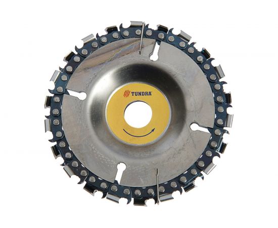 Диск пильный цепной для быстрой и плавной обработки дерева (100х16 мм) для УШМ TUNDRA 4617749 