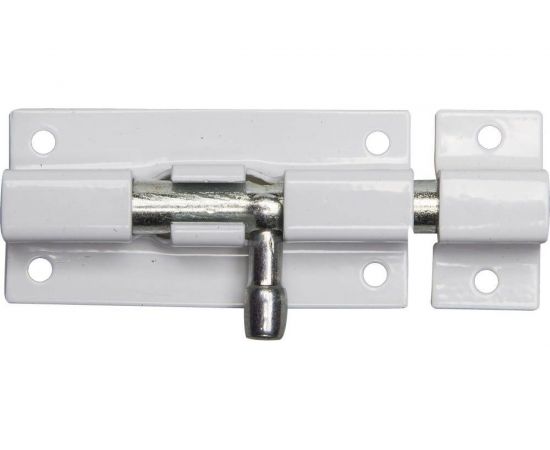 Накладная задвижка для окон и мебели Россия ШП-60 БЦ белый/цинк 60 мм 37751-60 