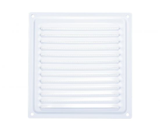 Решётка металлическая с сеткой (150 x 150 мм; белая) Эвент ВРС 