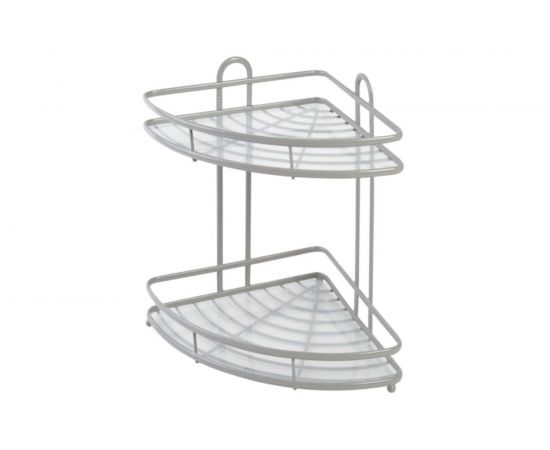 Полка SWENSA TERMO угловая 27х27х34.5 см, 2 яруса, серый, металл/пластик SWR-1003-02-GRY 