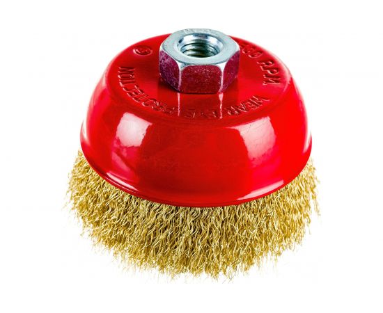 Щетка-крацовка чашечная (100 мм, латунированная проволока) для УШМ GROSSMEISTER 021038002 