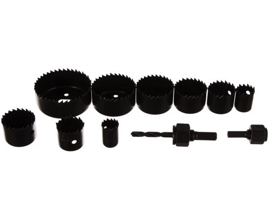 Пилы кольцевые по дереву набор 11 предметов в кейсе 19-22-29-32-35-38-44-51-64 мм Кедр 078-0211 28708 