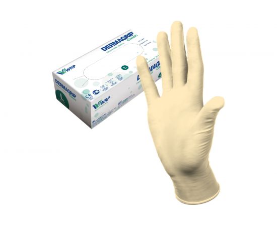 Смотровые латексные перчатки DERMAGRIP CLASSIC 100 штук, размер L CT0000000692 