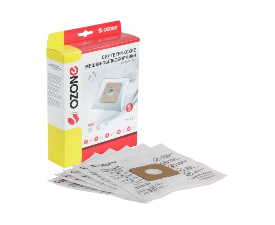 Мешки-пылесборники синтетические для пылесосов AEG (5 шт.) OZONE M-41 