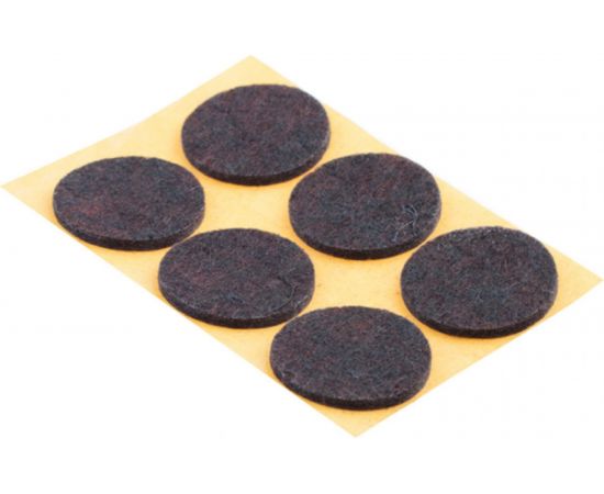 Самоклеящиеся фетровые пункты Tech-Krep D28 мм тёмный 6 шт. 109159 