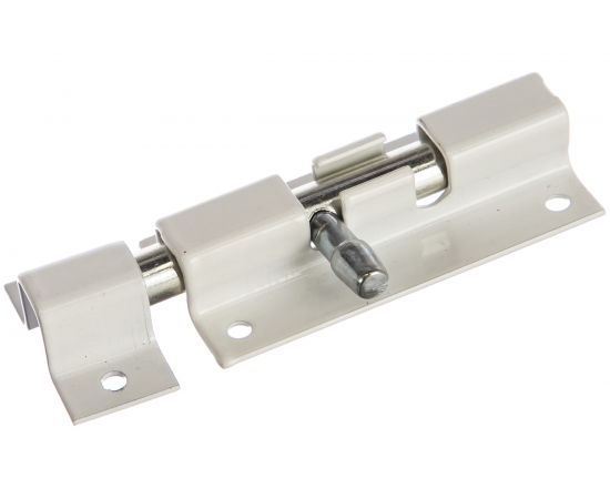 Накладная задвижка для окон и мебели Россия ШП-60 БЦ белый/цинк 60 мм 37751-60 – изображение 2