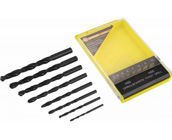 Набор сверл по металлу DH08-2 (8 шт; 3-10 мм) DEKO 065-0532 – изображение 2