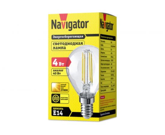 Лампа Navigator NLL-F-G45-4-230-2.7K-E14 71309 – изображение 2