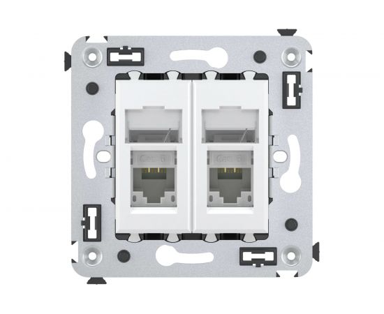Двойная розетка DKC, Avanti, Белое облако, RJ45, в стену, категория 6 4400294 – изображение 2