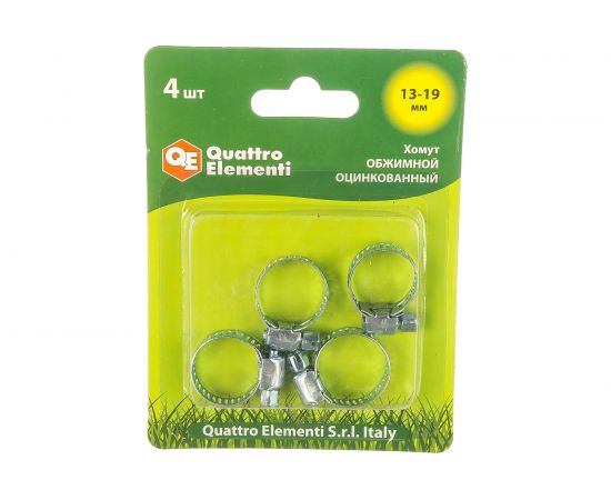 Обжимной хомут QUATTRO ELEMENTI 13-19 мм оцинкованный, 4 шт 771-992 – изображение 2