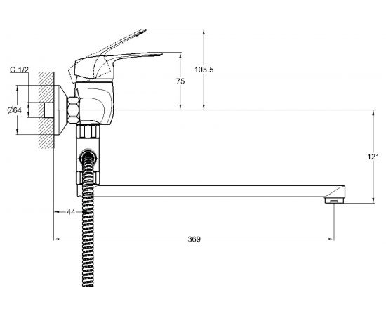 Смеситель для ванной Solone LUN6-A031 – изображение 2