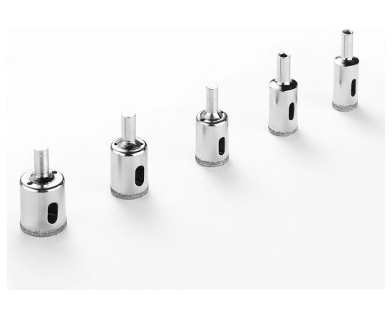 Набор алмазных коронок DHS01 по стеклу и керамике (6-50 мм; 15pcs) DEKO 065-0541 – изображение 2