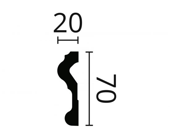 Молдинг NOMASTYL (2000х70х20 мм; белый) NMC N – изображение 2