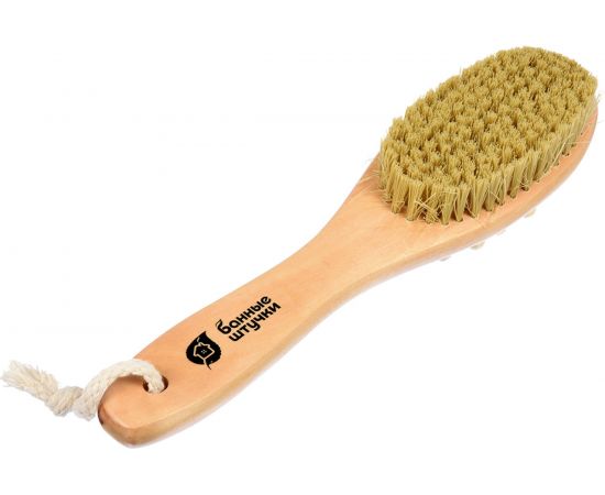 Деревянная двусторонняя щетка с массажером Банные штучки 22 см 40029 – изображение 2