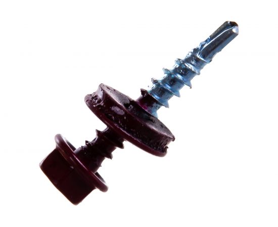 Кровельные саморез Tech-Krep КР сверло 4,8х28 RAL-3005 винно-красный 60 шт, коробка с окном 125551 – изображение 2