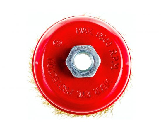 Щетка-крацовка чашечная (100 мм, латунированная проволока) для УШМ GROSSMEISTER 021038002 – изображение 2