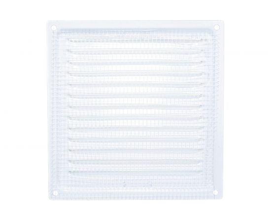 Решётка металлическая с сеткой (150 x 150 мм; белая) Эвент ВРС – изображение 2