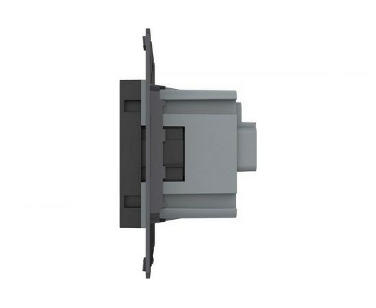 Электрическая розетка LIVOLO с заземлением защитными шторками 16A, цвет черный механизм VL-C7-C1EU-12 – изображение 3