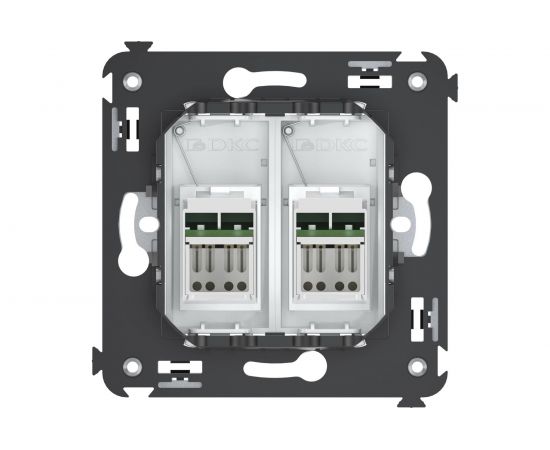 Двойная розетка DKC, Avanti, Белое облако, RJ45, в стену, категория 6 4400294 – изображение 3