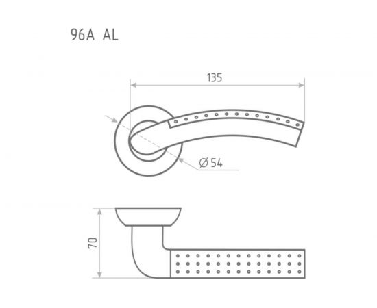 Дверная ручка НОРА-М 96А AL ст.бронза 15309 – изображение 3