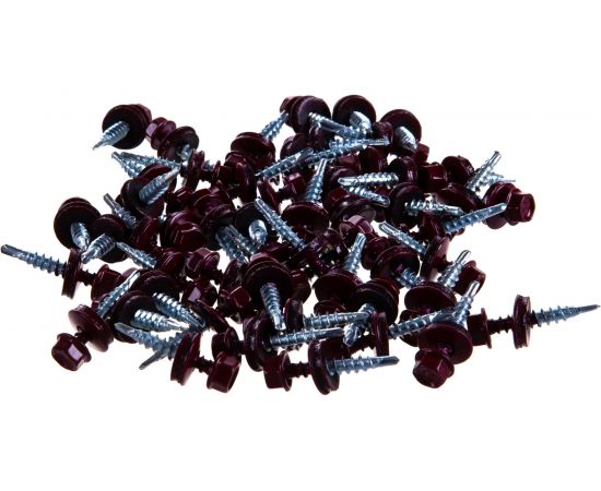 Кровельные саморез Tech-Krep КР сверло 4,8х28 RAL-3005 винно-красный 60 шт, коробка с окном 125551 – изображение 3