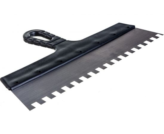 Фасадный зубчатый шпатель (350 мм, нержавеющая сталь, 10 мм) Biber 35239 тов-169790 – изображение 3