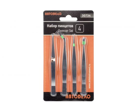 Набор пинцетов АвтоDело 4 предмета 30734 10625 – изображение 3