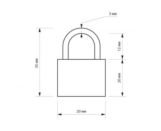 Навесной замок TUNDRA ZN1020 20 мм 5142392 – изображение 3