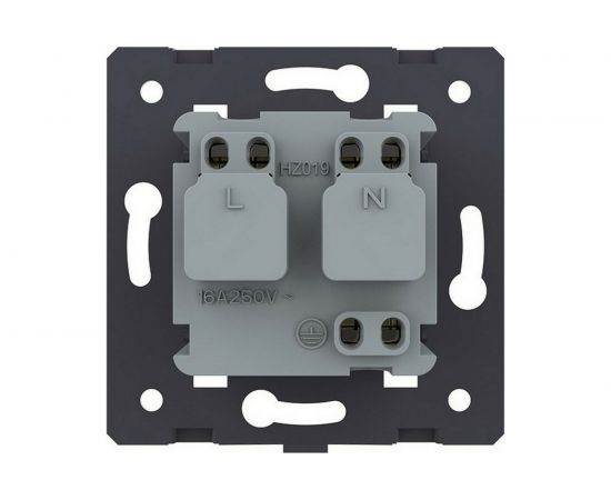 Электрическая розетка LIVOLO с заземлением защитными шторками 16A, цвет черный механизм VL-C7-C1EU-12 – изображение 4