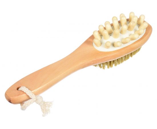 Деревянная двусторонняя щетка с массажером Банные штучки 22 см 40029 – изображение 5