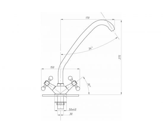 Смеситель для кухни Профсан ПСМ тип См-МДЦБр PSM-117-89 – изображение 5