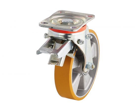 Колесо с вращающейся опорой, пластиной крепления и задним тормозом (200 мм; 750 кг) Tellure rota 656606 – изображение 8